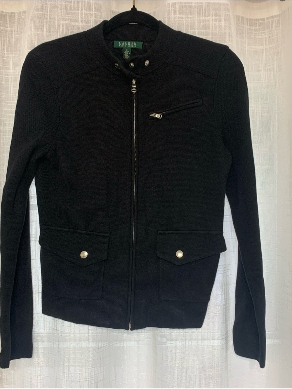 Ralph Lauren Black Zip-Front Utility Jacket